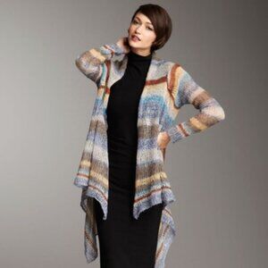 Striped Multi Colored Open Knit Lightweight Cardigan - Like New!